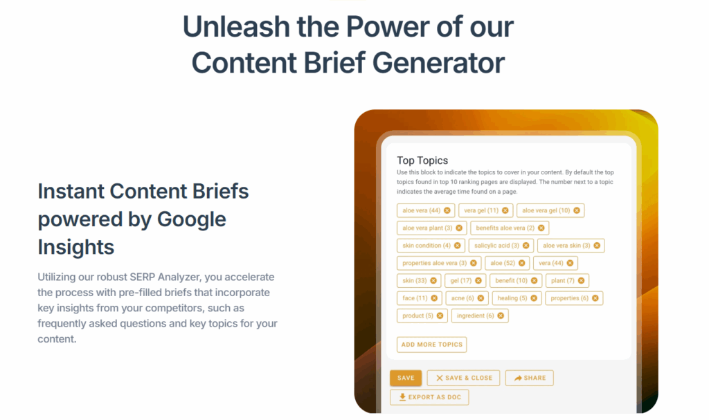 SEO content brief generator