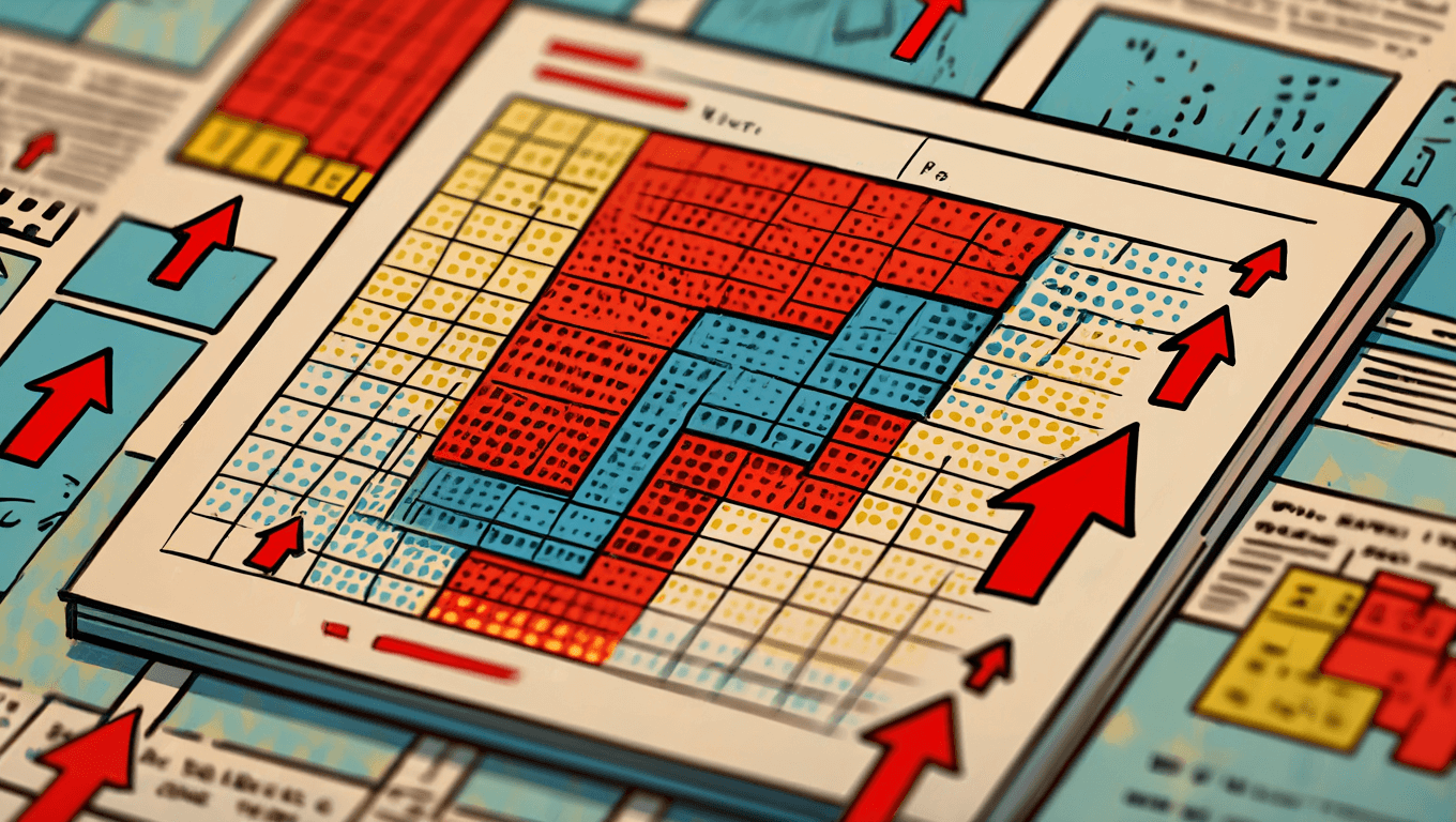 Heatmap visualization with F-shaped heat zone